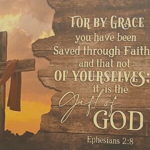 Graceful Faith Wall Art with Cross and Sunset